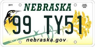 NE license plate 99TY51