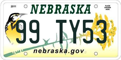 NE license plate 99TY53