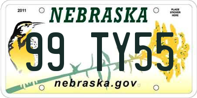 NE license plate 99TY55
