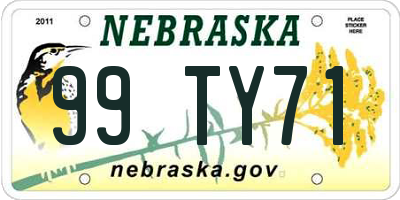NE license plate 99TY71