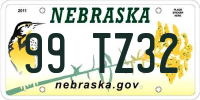 NE license plate 99TZ32