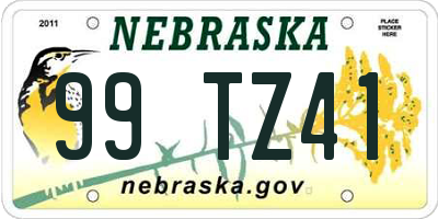 NE license plate 99TZ41