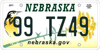 NE license plate 99TZ49
