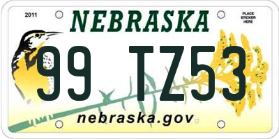 NE license plate 99TZ53