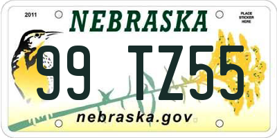 NE license plate 99TZ55