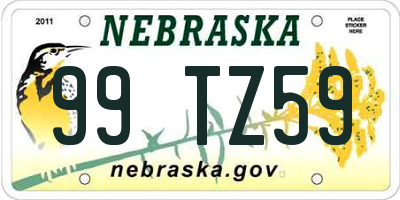 NE license plate 99TZ59