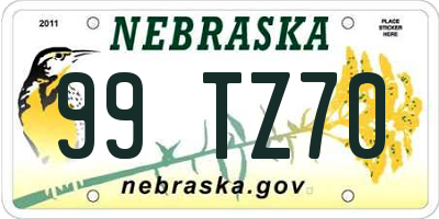 NE license plate 99TZ70