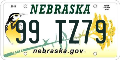 NE license plate 99TZ79