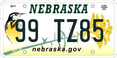 NE license plate 99TZ85