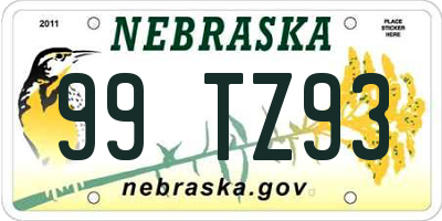 NE license plate 99TZ93