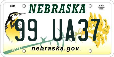 NE license plate 99UA37
