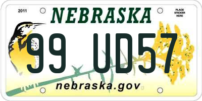 NE license plate 99UD57