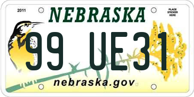 NE license plate 99UE31