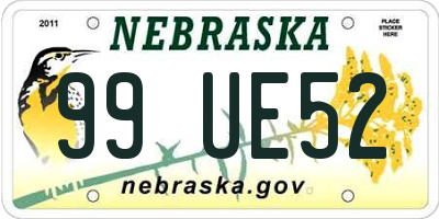 NE license plate 99UE52