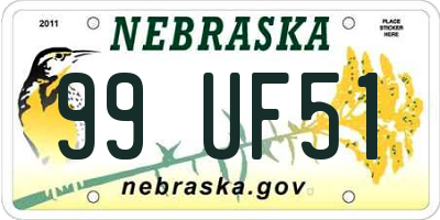 NE license plate 99UF51