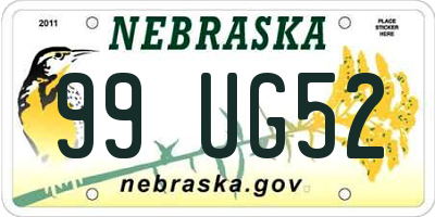 NE license plate 99UG52