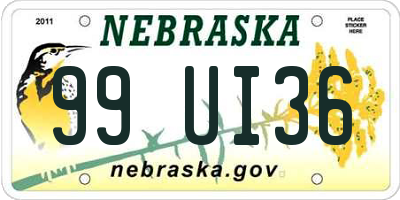 NE license plate 99UI36