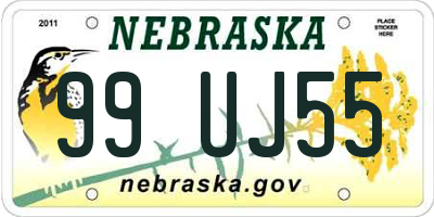 NE license plate 99UJ55