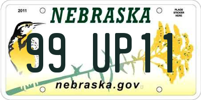 NE license plate 99UP11