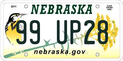 NE license plate 99UP28