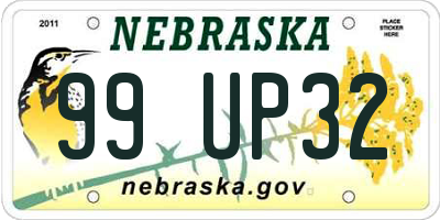 NE license plate 99UP32