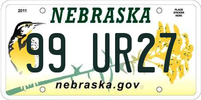 NE license plate 99UR27