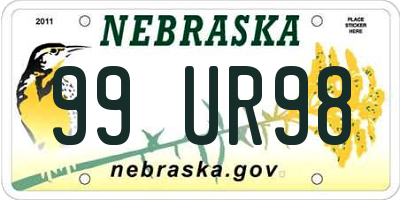 NE license plate 99UR98