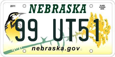 NE license plate 99UT51