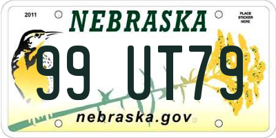 NE license plate 99UT79