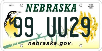 NE license plate 99UU29