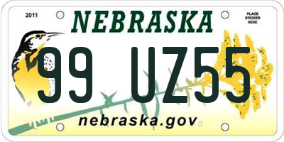 NE license plate 99UZ55