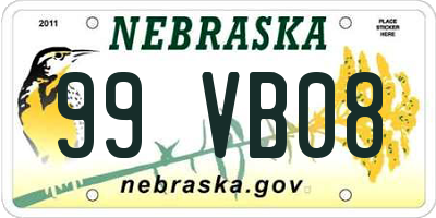 NE license plate 99VB08