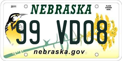 NE license plate 99VD08