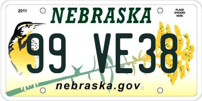 NE license plate 99VE38