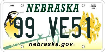 NE license plate 99VE51