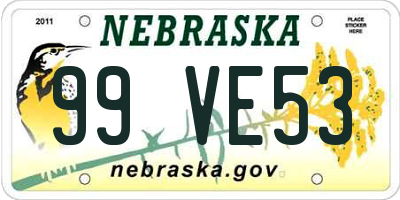 NE license plate 99VE53