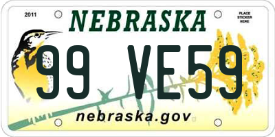 NE license plate 99VE59