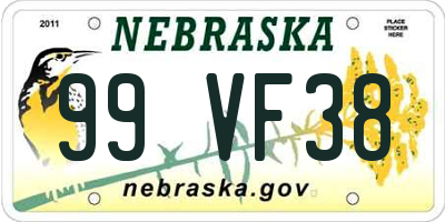 NE license plate 99VF38