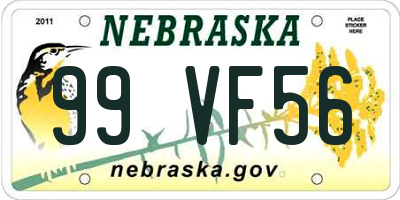 NE license plate 99VF56