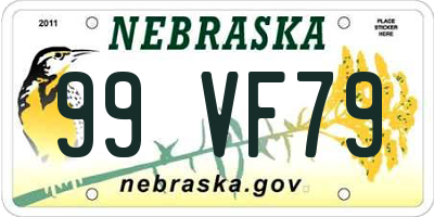 NE license plate 99VF79