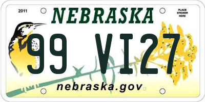 NE license plate 99VI27