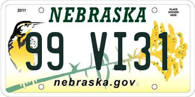 NE license plate 99VI31