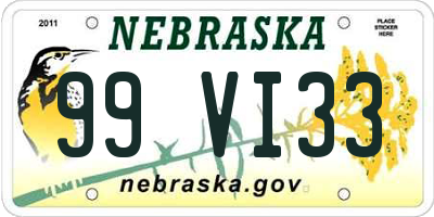 NE license plate 99VI33