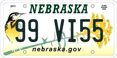 NE license plate 99VI55