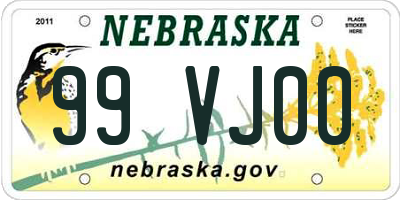 NE license plate 99VJ00