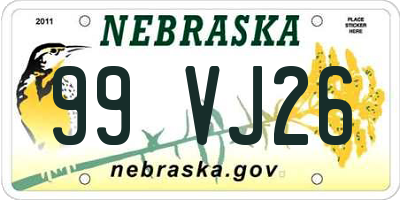 NE license plate 99VJ26