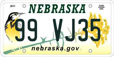 NE license plate 99VJ35