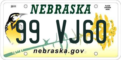 NE license plate 99VJ60