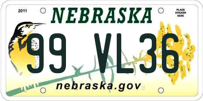 NE license plate 99VL36