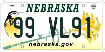 NE license plate 99VL91